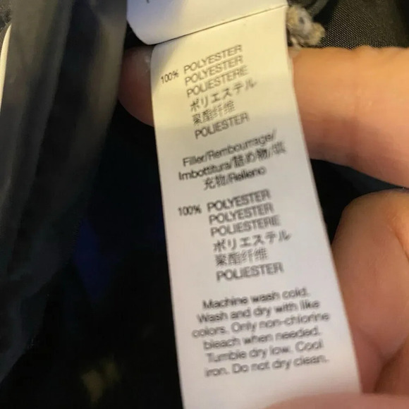 GAP Quilted Winter Vest Coat Womens Size S Black White Striped Zip Lined Pocket - Picture 5 of 10